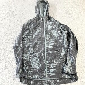 Nike Dri-FIT‎ Jacket Mens Large Black Digtal Camo Lebron Full Zip Hooded Running